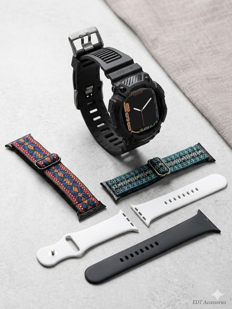 Google Pixel Watch 41mm Rugged Black Case Bumper 4 Extra Replacement Bands Google Pixel Watch 41mm Rugged Black Case Bumper 4 Extra Replacement Bands